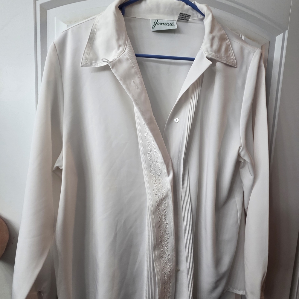 Joanne White Button-Up Blouse